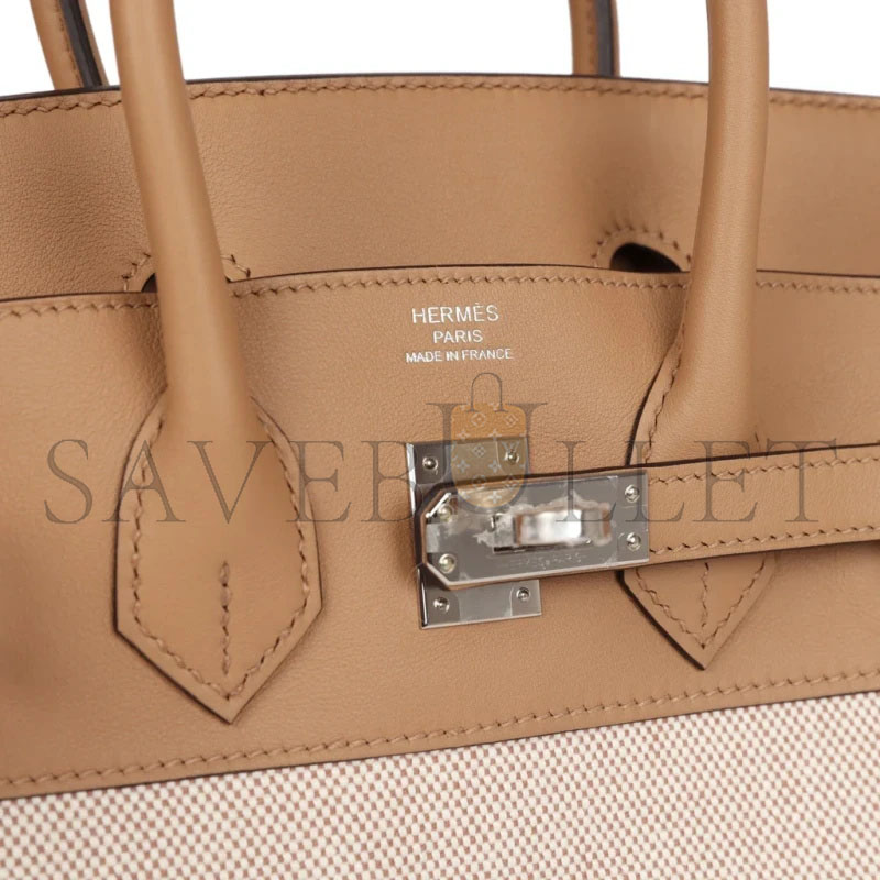 HERMÈS BIRKIN 25 IN TOILE SWIFT LEATHER (25*20*13cm)